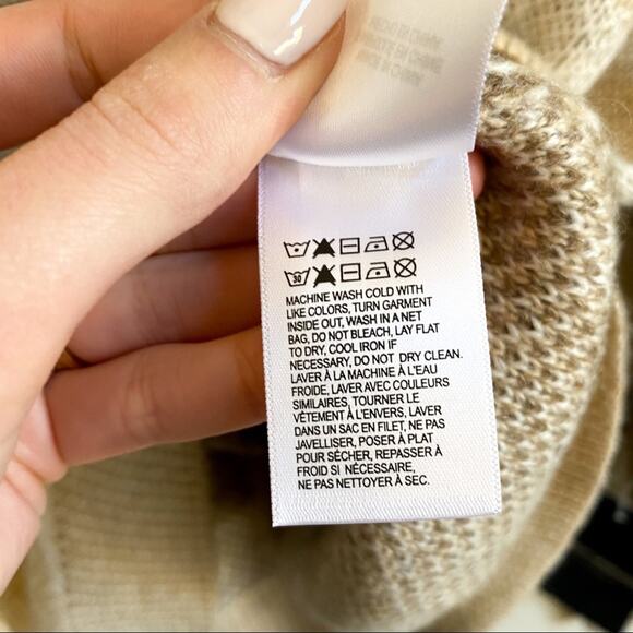 NWT Lucky Brand Neutral‎ Tan Camo Wool Pullover Sweater - Picture 6 of 6